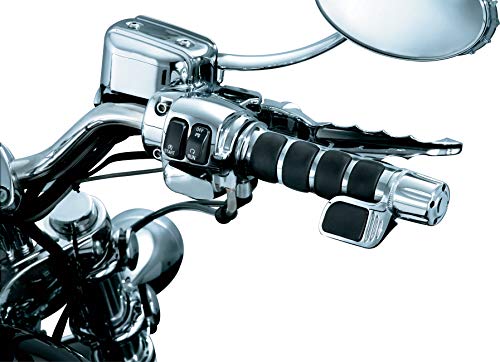 Kuryakyn 6342 Premium ISO Handlebar Grips with Contoured Throttle Boss for Dual Cable Throttle Control: 1982-2019 Harley-Davidson Motorcycles, Chrome, 1 Pair - size: Dual Cable Throttle, style: Contoured