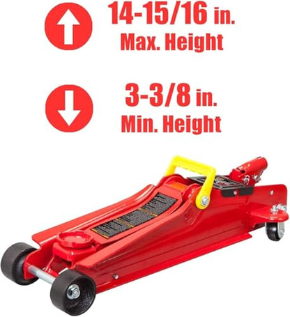 BIG RED 2.5 Ton (5000 lb) Torin Low Profile Hydraulic Trolley Jack, Red, AT825051R - size: 2.5t red