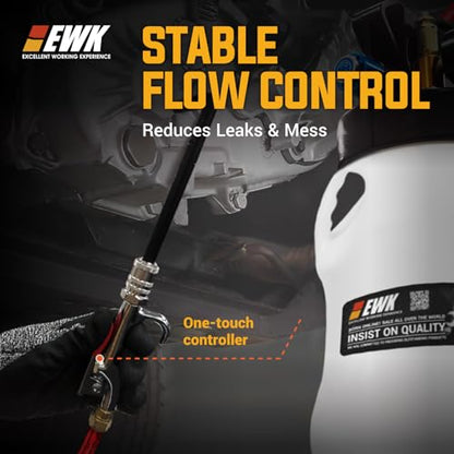 EWK 10L Pneumatic Transmission Fluid Pump, Extract & Refill System with 14 Universal Adapters, Heavy-Duty Fluid Evacuator for Clean, Efficient ATF Service, Ideal for DIY Owners, Technicians - size: 10L