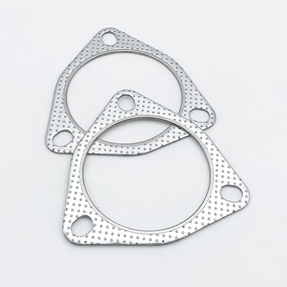 3.5 Inch Exhaust Gasket 3-Bolt Flange 89.5mm Graphite w/Fire Ring 2 Pcs - size: 3.5 in