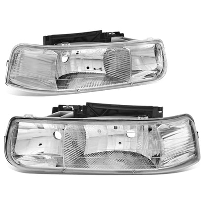 Auto Dynasty Headlights for 1999-2006 Chevy Silverado Suburban Tahoe 1500 - color: Chrome