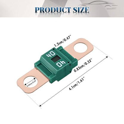 5Pcs AMI/Midi Fuse Kit - High Current Bolt-on Fuses for Battery Fuse Replacement - Heavy Duty Truck Fuses for Cars, RVs, Construction Vehicles & Marine Audio Systems (40A) - size: 40A