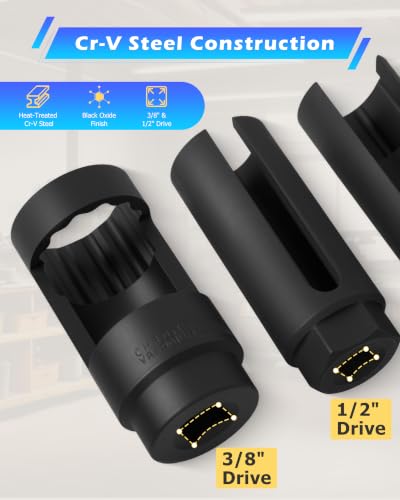 DAYUAN 21Pcs Oxygen Sensor Socket Set, Oil Pressure Sending Unit Socket Set - size: 21Pcs-Blue