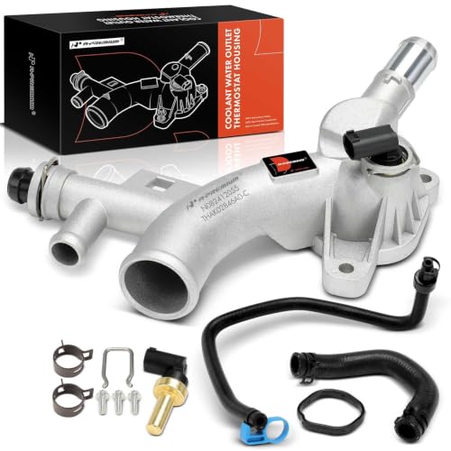 A-Premium Upgraded Aluminum Coolant Housing Water Outlet - style: Water Outlet & Inlet Hose & Oil Cooler Hose