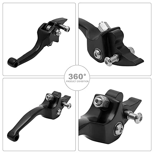 JFG RACING Motorcycle Brake Clutch Lever 7/8'' 22mm Folding Levers Aluminum Alloy Universal for CRF50 KLX SSR TTR 110 125 150 200 250cc Dirt Pit Bike ATV Mini Bike Black - color: Black