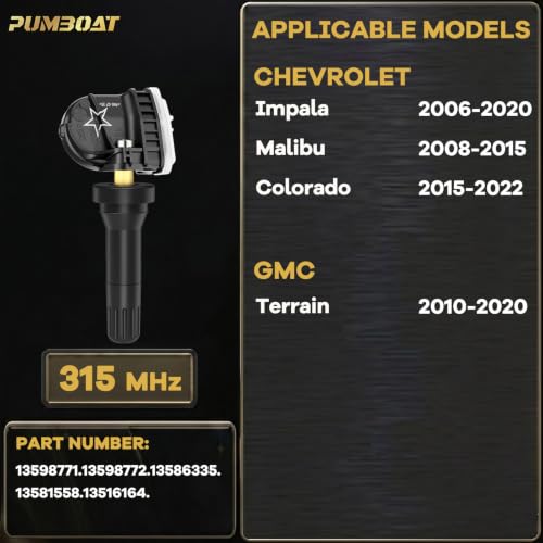 TPMS(Tire Pressure Sensor) 315Mhz FIT Colorado/Impala/Terrain/Malibu 4pcs