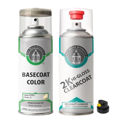 ERA Paints - JY - Ginger Ale Metallic for FORD Exact OEM Color Match Automotive Touch Up Paint for Cars - Spray Paint with Premium Spray Nozzle - 2K Essential Kit - Made in USA - style: Spray - 2K Essential Kit