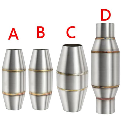 Exhaust Pipe Resonator Baffle Muffler DB Killer Quiet Mid Pipe Expansion Chamber Silencer Noise Eliminator Deadener for Motorcycle ATV UTV Go Kart (B), SCL-2018070016 - size: B
