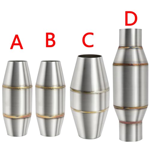 Exhaust Pipe Resonator Baffle Muffler DB Killer Quiet Mid Pipe Expansion Chamber Silencer Noise Eliminator Deadener for Motorcycle ATV UTV Go Kart (C), SCL-2018070016 - size: C
