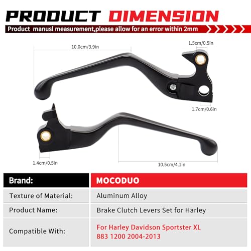 Brake Clutch Levers Hand Lever Fits for Harley Sportster XL 883 1200 Control Hand Lever Replacement Parts 2004-2013 Black - color: For 2004-2013-Black