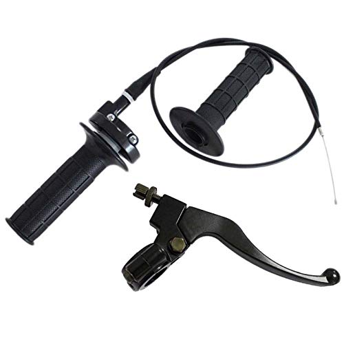 LIYYOO Throttle Cable Kit, Throttle Handle,Right Brake Lever and Left Handle, for XR80 XR100 CRF70 CRF80 CRF100 Pit Dirt Motor Bike Baja Mini Bike 196cc 200cc 5.5hp 6.5hp 48 Inch Twist Throttle Hand