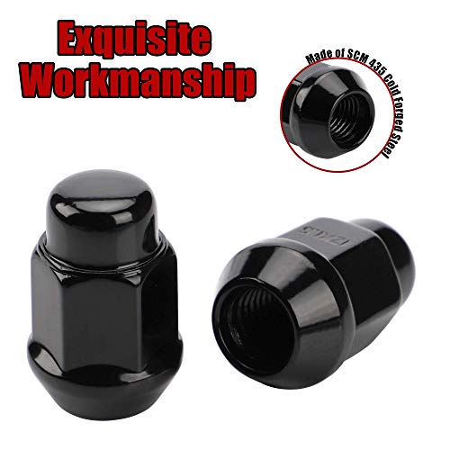 Wheel Lug Nuts, 12x1.5, Black, 20PCS - color: Black, size: 1.4 inch