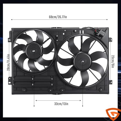 GEARLAST Radiator Fan Engine Fit for Volkswagen Jetta Tiguan Audi A3