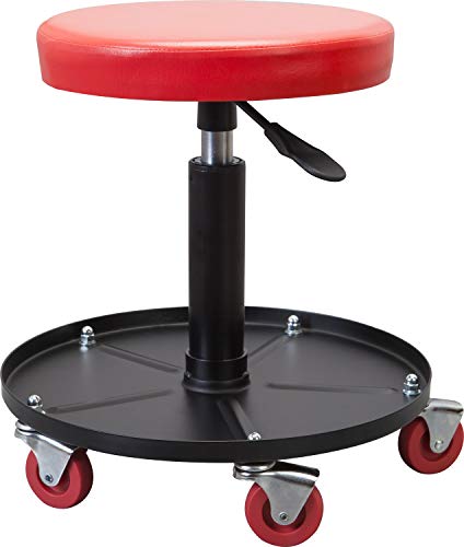 Big RED Pneumatic Rolling Mechanic Stool, Low Profile - style: 6201