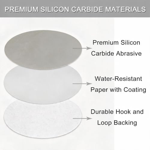 6 Inch 50 Pcs Wet Dry Hook and Loop Sanding Discs, No Hole, 7000 Grit - style: Grit 7000