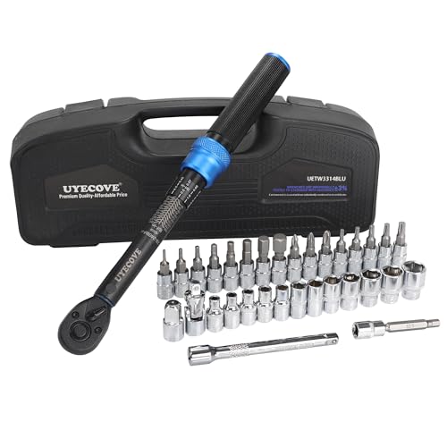 1/4-Inch Drive Click Torque Wrench Set 33Pcs 20-240IN.LB/2.3-27.1Nm - size: 1/4'' DR., style: 20-240IN.LB 33pcs(Blue)