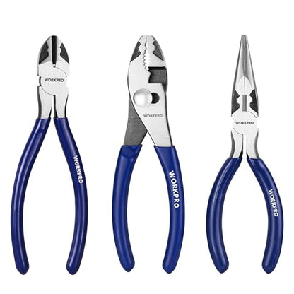 WORKPRO Pliers Set, 3-Piece Professional Pliers Tool Kit