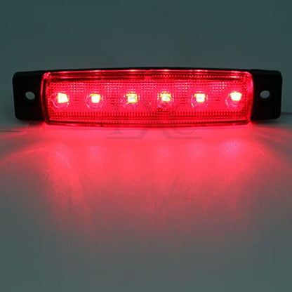FXC 10x 6 LED Red 3.8 Inch Clearence Truck Bus Trailer Side Marker Indicators Light Tail Taillight Brake Stop Waterproof Lamp 12V - color: Red