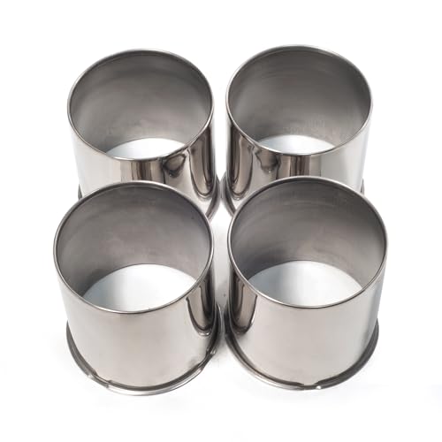 RTrhinotuning 4 PCS 4.25 in Stainless Steel Wheel Center Caps for 4.49 in / 114 mm Trailer Truck Rim Center Holes, Chrome Push Through Hub Caps 4.22 in Hight - color: 2-Chrome