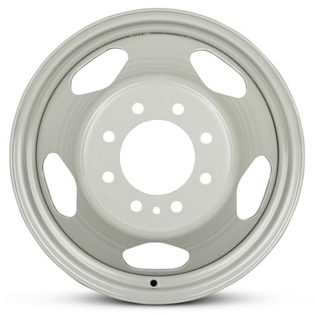 OEM Replacement 17x6.5 Steel Dually Wheel 8x165 Bolt Pattern Silver Finish Rim for 2008-2010 GMC Sierra 3500 – 09596938 Direct Bolt-On Fit - size: 17x6.5 in - Silver