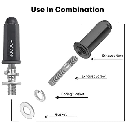 GY6 Exhaust Bolt Nuts Gasket for 50cc 70cc 90cc 110cc 125cc 150cc Scooters ATVs GMB139 Engine Moped Quad 4 Wheeler Dune Buggy Go Karts Taotao Sunl Coolster Jonway Roketa Sandrail (Black) 2 Sets