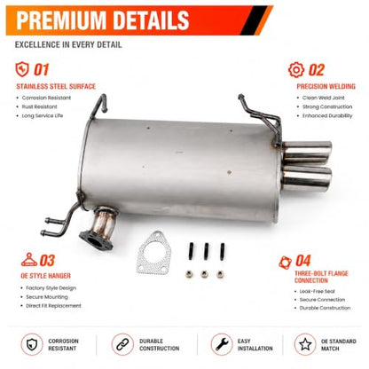 21824 Center Exhaust Muffler for 2007-2013 Mitsubishi Outlander 3.0L E35H - size: Mitsubishi Outlander 2007-2013