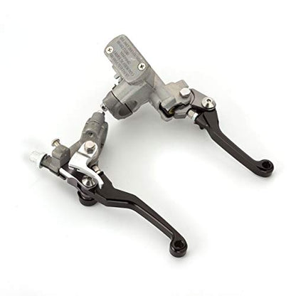 Dirt Bike Brake Master Cylinder Reservoir Cable Clutch Levers for TC TE CR WR FC TX FS 125 250 200 250 400 450 501 511 - color: Black