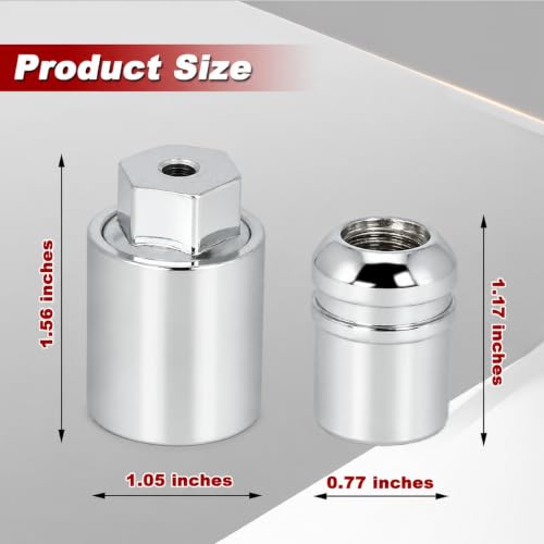 Anti-Theft Wheel Lock Lug Nuts, M12x1.5, 4-Piece Set + 1 Hex Key, Compatible with Honda Accord, CR-V, Civic, HR-V，Replace 08W42-SNA-101