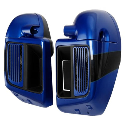 HR3 Candy Cobalt/Indigo Ink Water-Cooled Vented Fairing Lowers Kit Compatible with 2017 CVO Street Glide FLHXSE (Replace for OEM) - color: Candy Cobalt / Indigo Ink