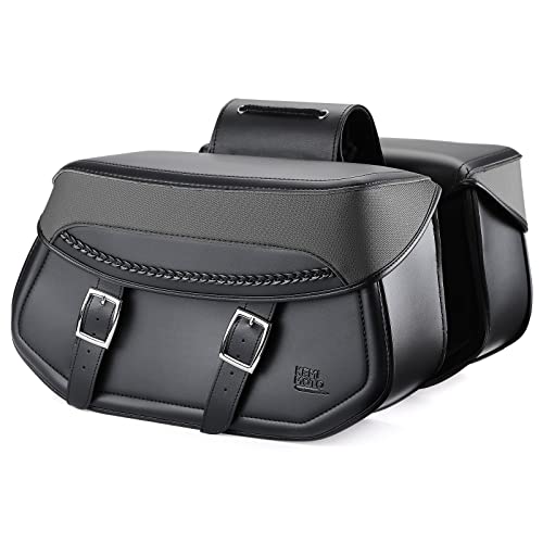 KEMIMOTO Synthetic Leather Motorcycle Saddlebags Throw Over Saddle Bags