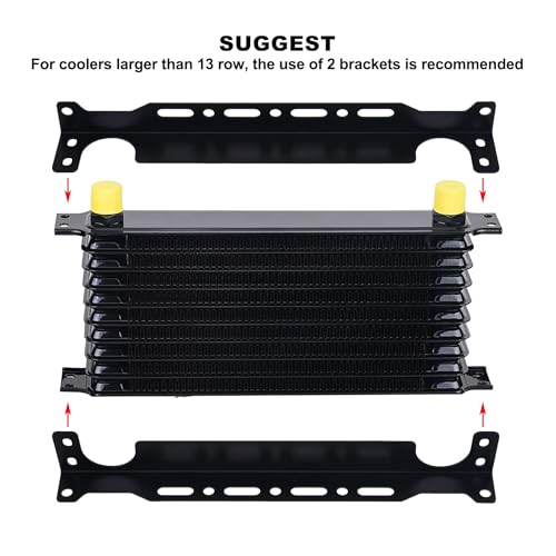 EVIL ENERGY Oil Cooler Mounting Bracket Kit Universal 340mm/13.4 inch Aluminum Alloy Black(Only Fit for Japanese-Style Oil Cooler) - size: 340mm