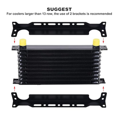 EVIL ENERGY Oil Cooler Mounting Bracket Kit Universal 340mm/13.4 inch Aluminum Alloy Black(Only Fit for Japanese-Style Oil Cooler) - size: 340mm