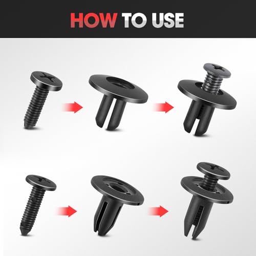 DNA Motoring 150pcs Bumper Retainer Clips, Bumper Fastener Rivet Clips Fasteners Push Retainer Kit Auto Push Pin Rivets Set Compatible with Honda, Ford, 1595864, 90189-06010, TOOLS-00734 - style: 150pcs