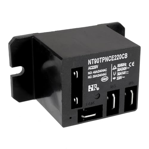 NT90-AC220-10X Power Relay AC 220V Coil 220 VAC 30A 40A SPDT(1NO 1NC) with Flange Mounting and 10 Quick Connect Terminals Wires Mini Relay(Pack of 2pcs) - size: AC 220V