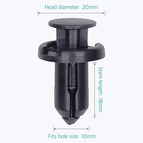 Lantee 10mm Fender Push in Retainer Fastener Clips for Honda 91503-SZ5-003, Pack of 10