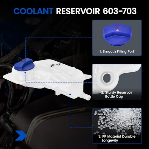 603-703 Coolant Tank for Audi A4/A6/VW Passat - color: White, size: 603-703