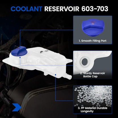 603-703 Coolant Tank for Audi A4/A6/VW Passat - color: White, size: 603-703