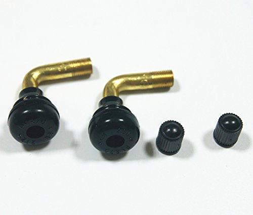 Jiayi Tire Valve Stem PVR70 2pcs Bent 45 Degree Angled Brass Stem Snap-in Rubber Base for Scooter Motorcycle Moped ATV Tubeless Tire Rims