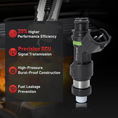 Set of 6 Fuel Injectors Compatible with Suzuki 2.7L V6 15710-66J00 - size: 1571066J00