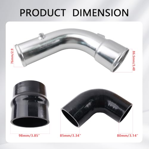 Cold Side Intercooler Pipe Kit for 2017-2024 Ford 6.7L - color: SLiver