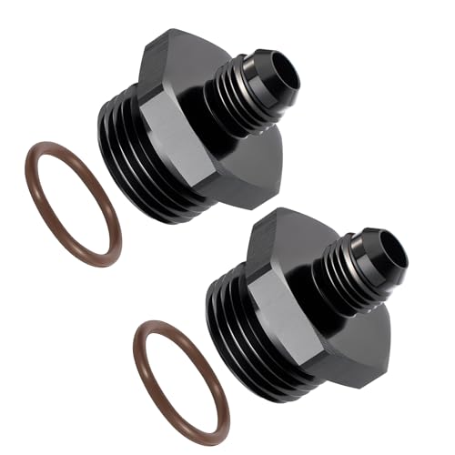 EVIL ENERGY 6AN Flare to 12AN ORB Male 2PCS Fuel Rail Adapter Fitting Black - size: 12AN ORB to 6AN