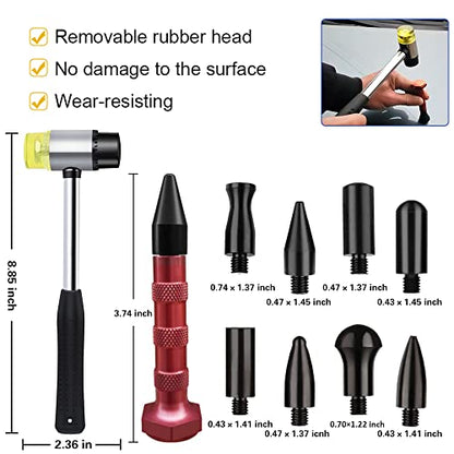 Auto Body Dent Puller Kit, Paintless Dent Repair Tool Adjustable Car Dent Remover Kit with Rubber Hammer and Metal Tap Down Pen for Auto Hail Damage Repair & Other Metal Surface 39PCS