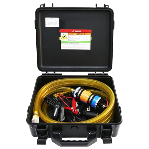 12V External Inline Fuel Transfer Pump Set, Electric Fuel Pump 100GPH High Flow, Portable Gasoline Transfer Pump Universal for Vehicles, Boats, RVs, Equipment, Gasoline, Diesel (12V-Set) - color: 12V-Fuel Pump Set
