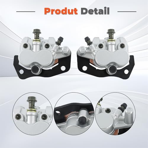 labwork Front Left and Right Brake Caliper Set with Pads Replacement for Yamaha Rhino 660 2004-2007 Rhino 700 2008-2013 Rhino 450 2006-2009 5B4-2580T-01-00 5B4-2580U-01-00 59300-05H00-999