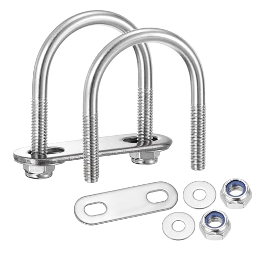 METALLIXITY U Bolts 4Set M6x33x53,Round U Bolt Kits 304 SS U Clamp - color: Silver, size: M6x33x53mm