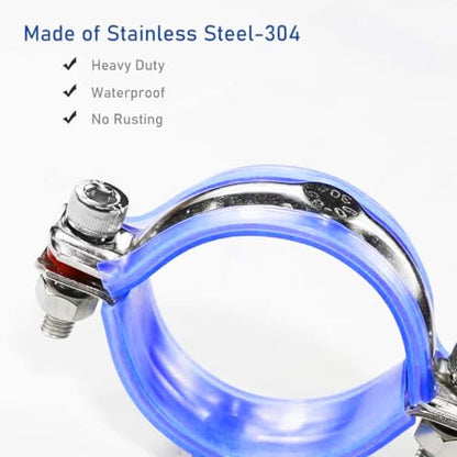 2PCS 304 Stainless Steel Wall Ceiling Mount Pipe Supports, Split Ring Hanger for OD Pipe 25-27mm - size: 25-27mm, style: split ring hanger ONLY