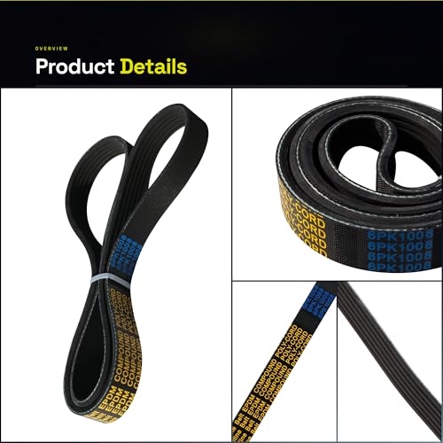 252122GGA1 Serpentine Drive Belt with Hyundai 15-19 Sonata - size: 6PK1008-1008mm