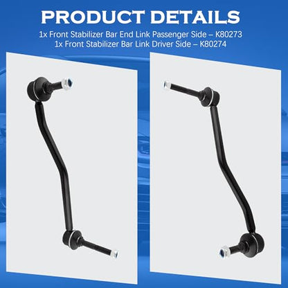 K80273 K80274 Sway Bar Link - Front Stabilizer end Link Compatible with 2000-2004 Ford Excursion丨2000-2004 Ford F250 F350 F450 F550 - size: K80273 K80274