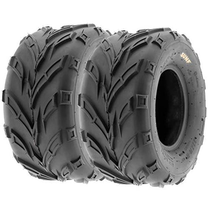 Pair of 2 SunF A004 ATV UTV 18x9.5-8 AT off-road Tires, Trail & Track, 6 PR, Tubeless - size: 18x9.5-8