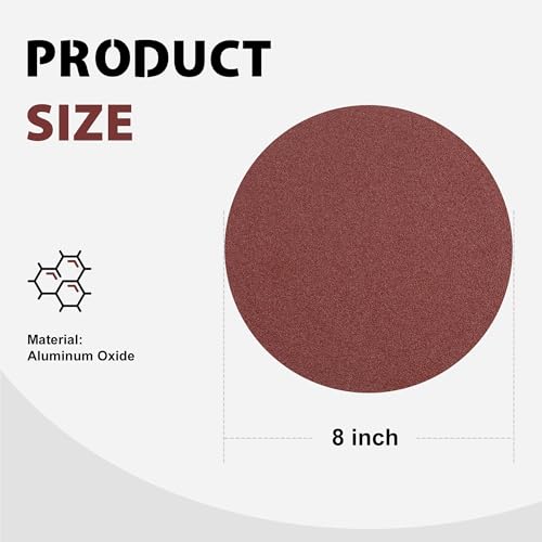 S SATC 8 Inch NO Hole PSA Sanding Disc, 30 PCS Self Stick Adhesive Sandpaper, 60 100 150 180 240 400 Grits Sandpaper Discs for Auto Body, Metal, Wood, Paint - style: 8 Inch